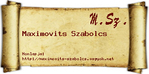 Maximovits Szabolcs névjegykártya
